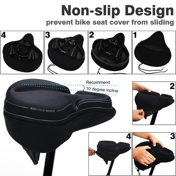 Bike Seat Cover - Gel & Memory Foam - Picture 5 of 7